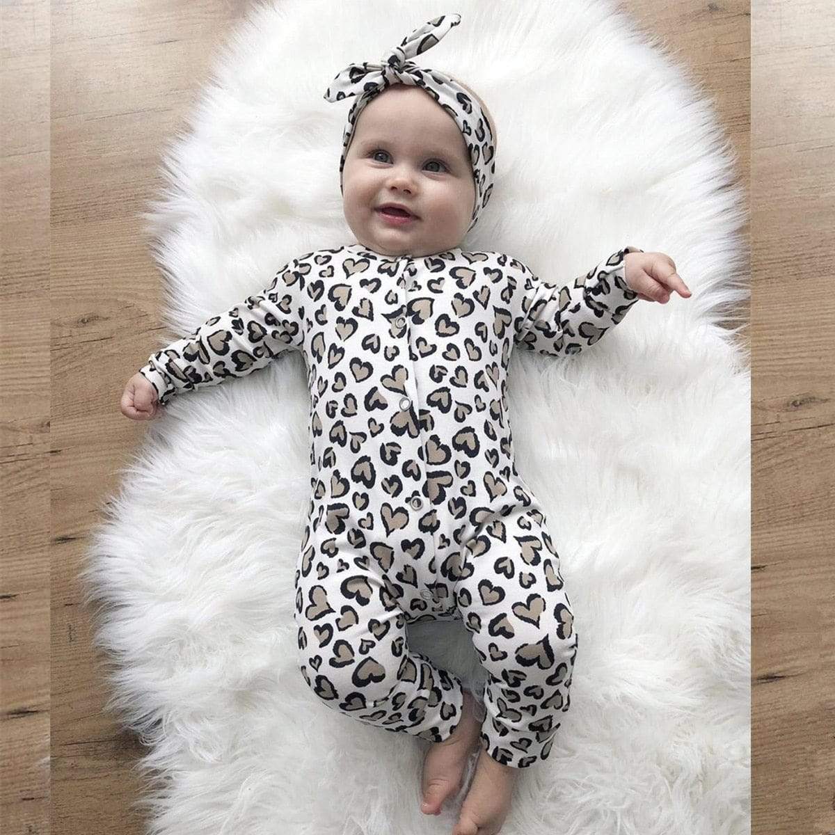 Girl's Clothing Baby Heart Print Romper