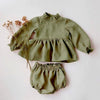 Girl&#39;s Clothing Army Green Ruffles / 0-6M 60 Baby Long Sleeve Vintage Outfit