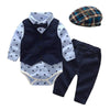 Boy&#39;s Clothing Blue Tuxedo Baby Romper Outfit