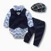 Boy&#39;s Clothing Blue Tuxedo Baby Romper Outfit