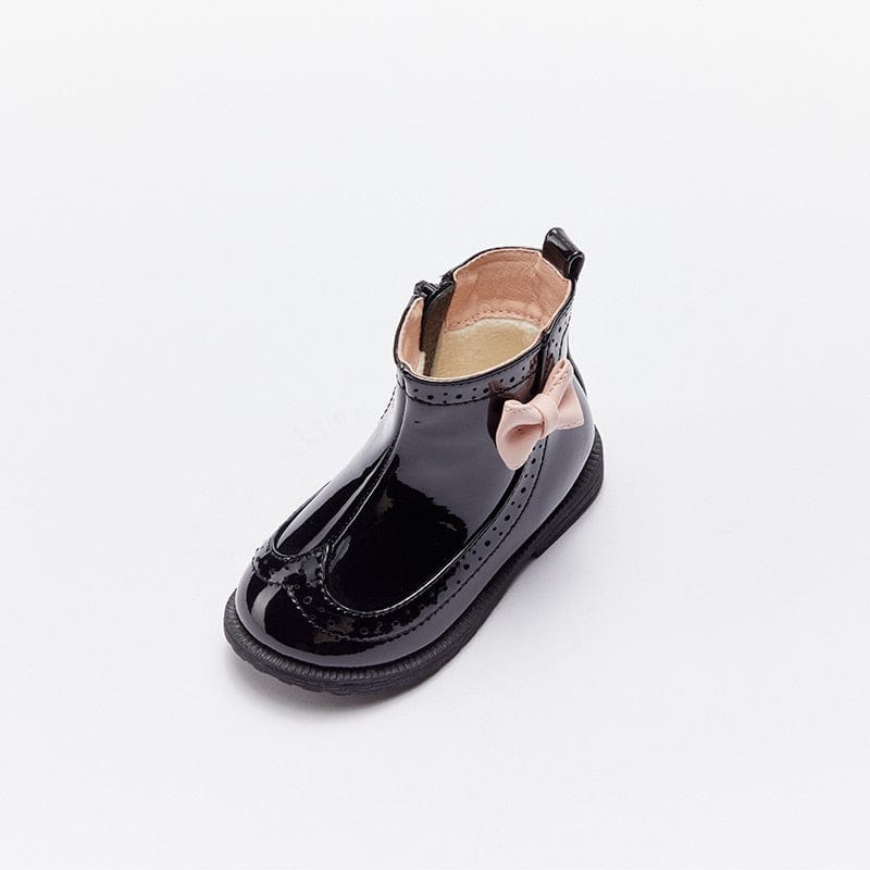 Bow solid zipper boots