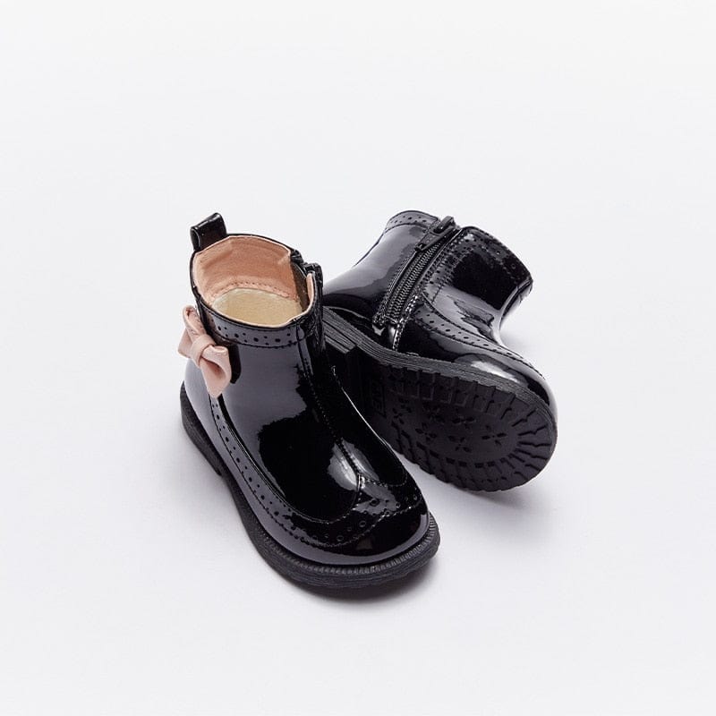 Bow solid zipper boots