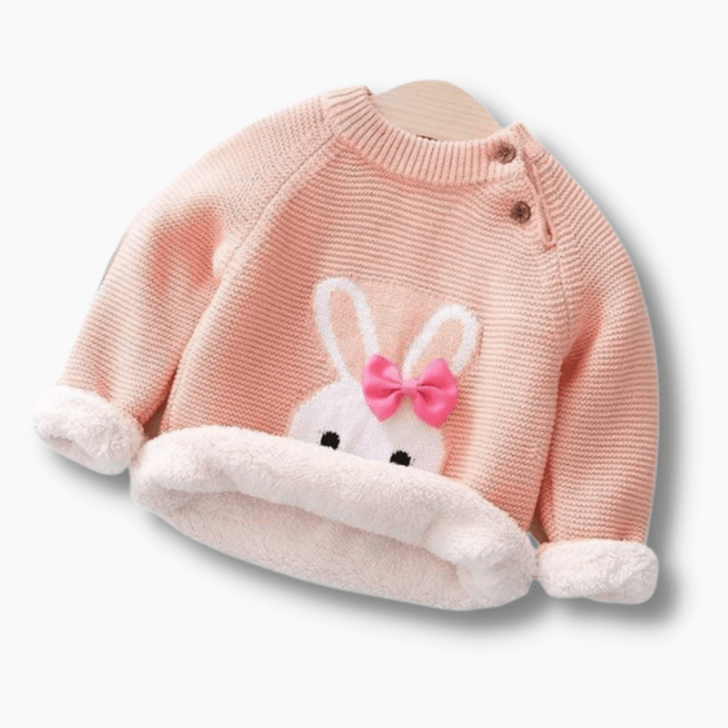 Girl's Clothing Bunny Embroidery Sweater