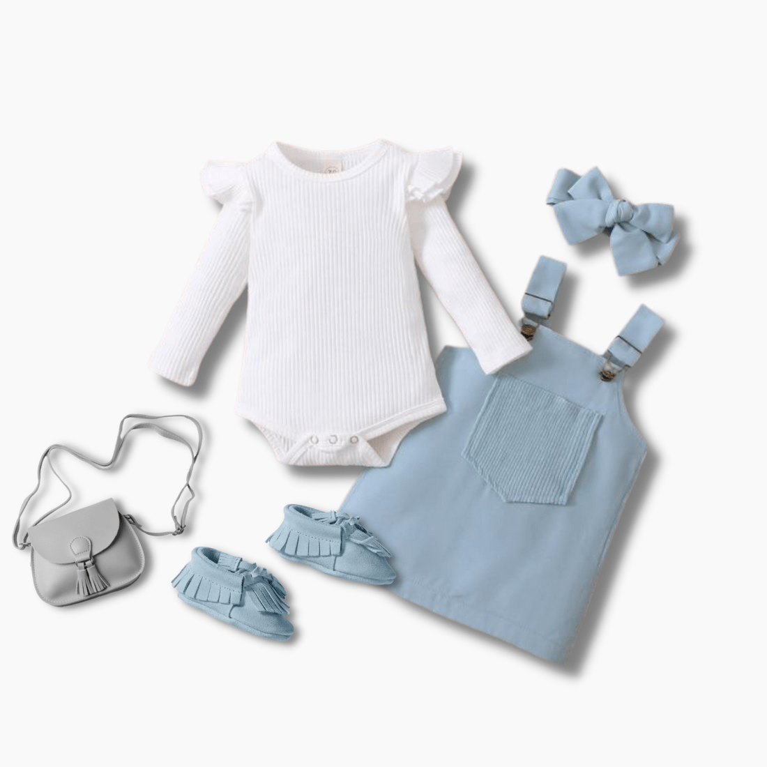 Girl's Clothing Candy Color Dungaree Dress Outfit