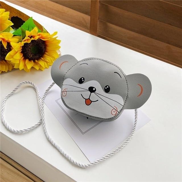 Gray Cartoon Animal Shoulder Bag