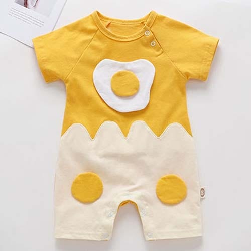 Cartoon Egg Long-Sleeved Romper
