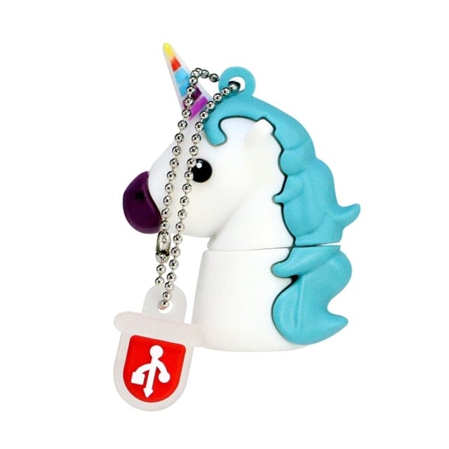 16GB / White Blue Cartoon USB Flash Drive
