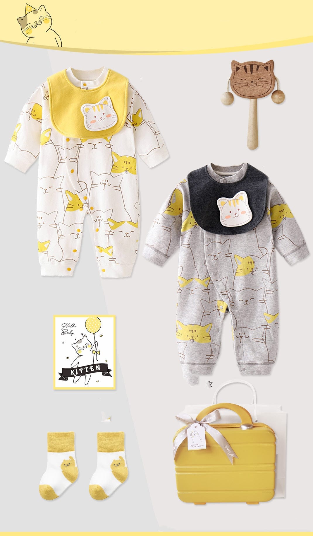Cat theme baby gift set