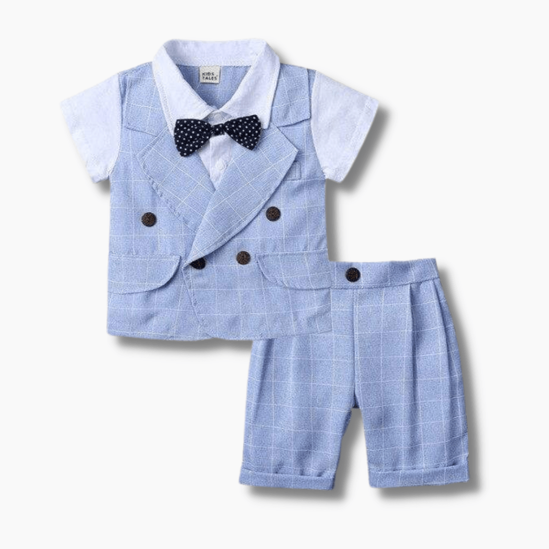 Boy's Clothing Check Print Semi Casual Set