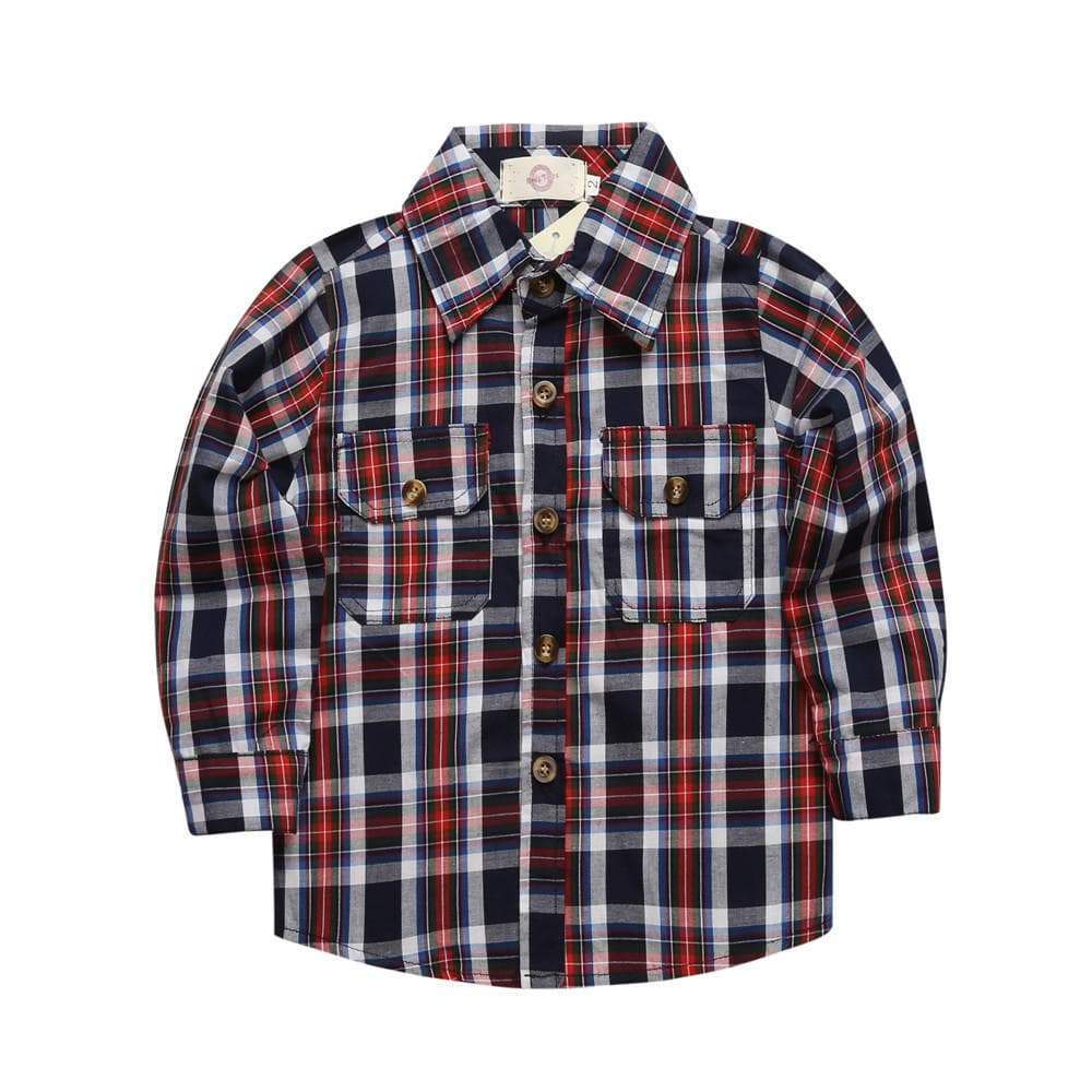 Boy's Clothing Checkered Shirt and Jeans Outfit