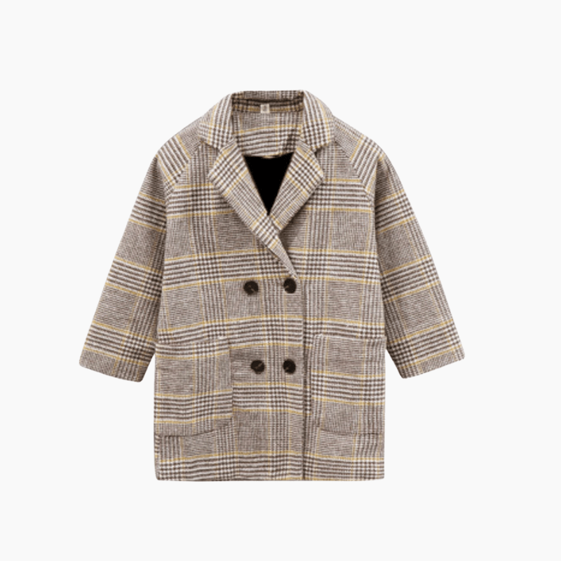 Girl's Clothing Classic Checked Coat