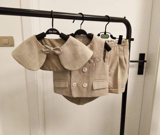 Boy's Clothing Khaki / 4T Double Breasted vest short Shawl