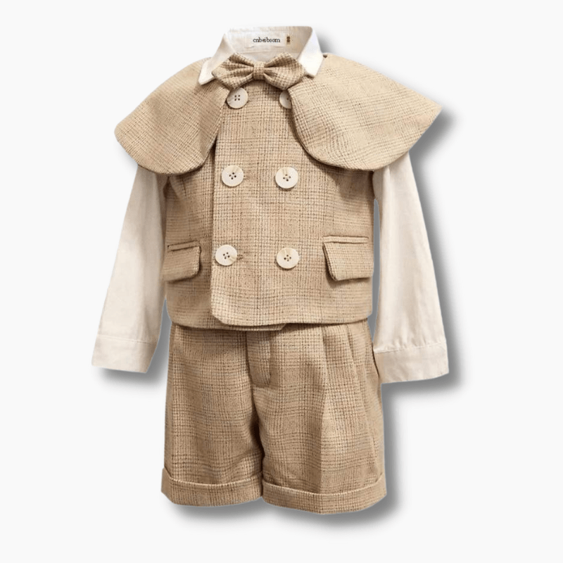 Boy's Clothing Classic Shawl Style Vest with Short