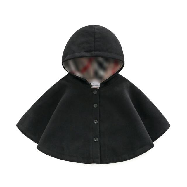 Girl's Clothing Black / 6-9M cotton hooded plaid style Coat