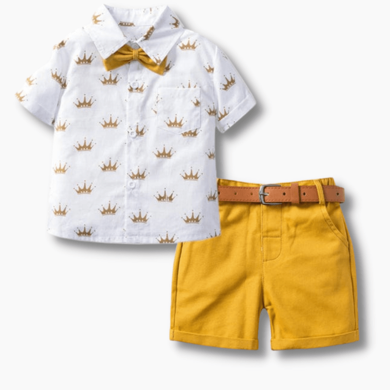 Baby & Toddler Crown Print Boy Shorts Outfit