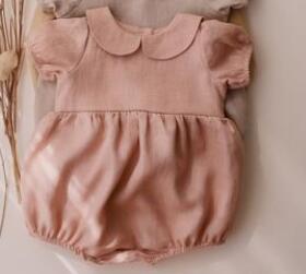 Pink / 6M Cute Petal Collar Princess Girls Romper