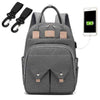 Diaper Bag TQ08-gray-USB Daddy Diaper Backpack Bag