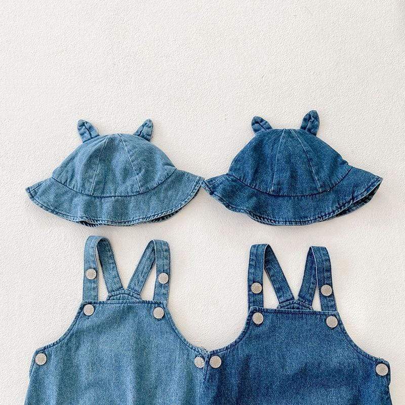 Girl's Clothing Denim Bodysuit with hat