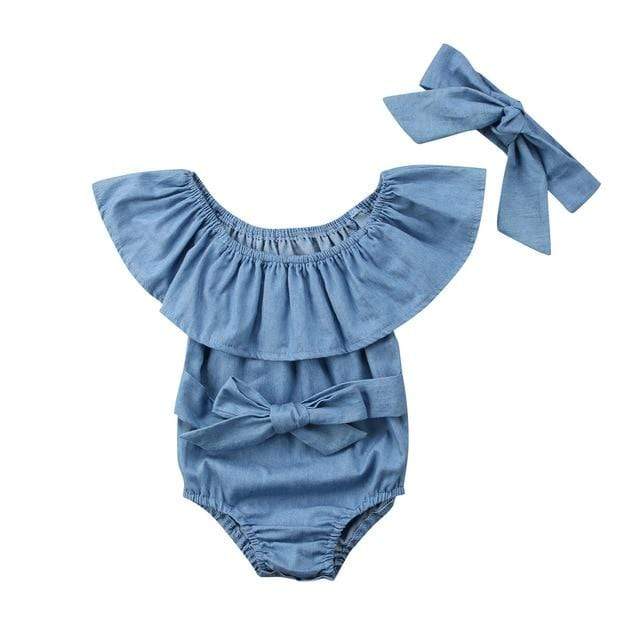 Blue / 6M Bowknot Sleeveless Jumpsuit