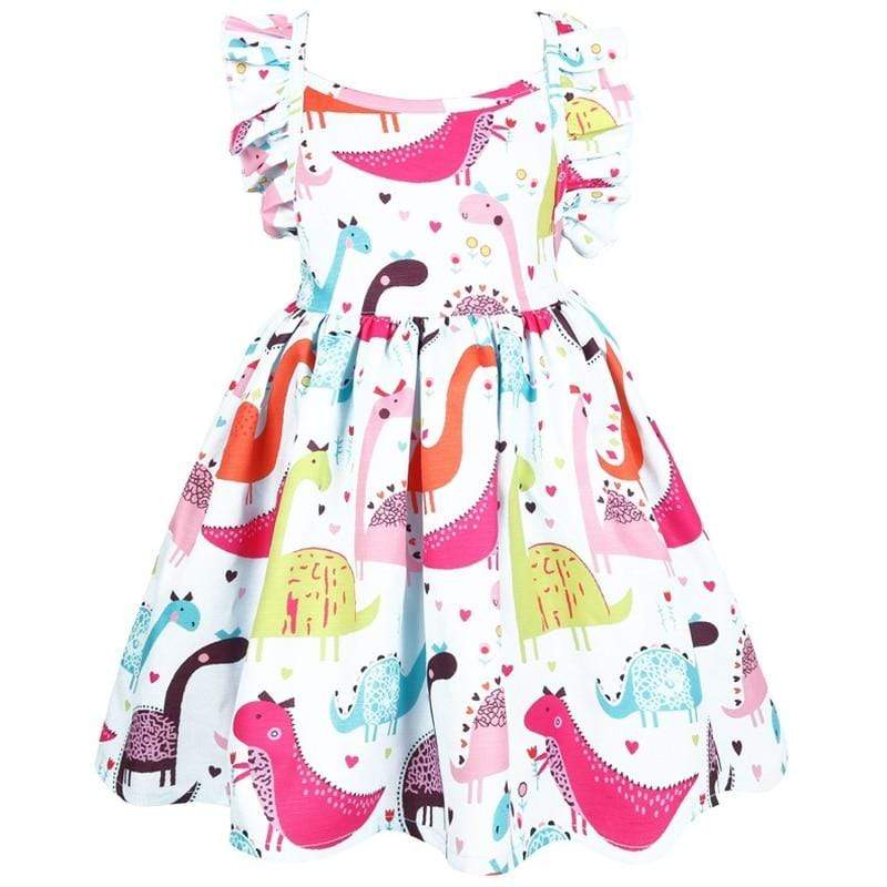 Girl's Clothing Dinosaur Animal Pattern Dress