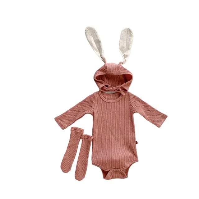 Pink / 3-6M / China Easter Girl Romper with head