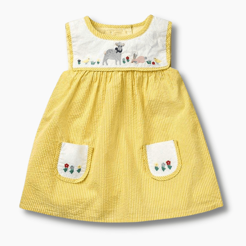 Girl's Clothing Farm-Themed Embroidery Dress