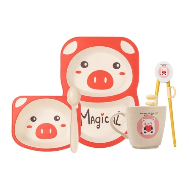 Pig Feeding Dinnerware Tableware Set