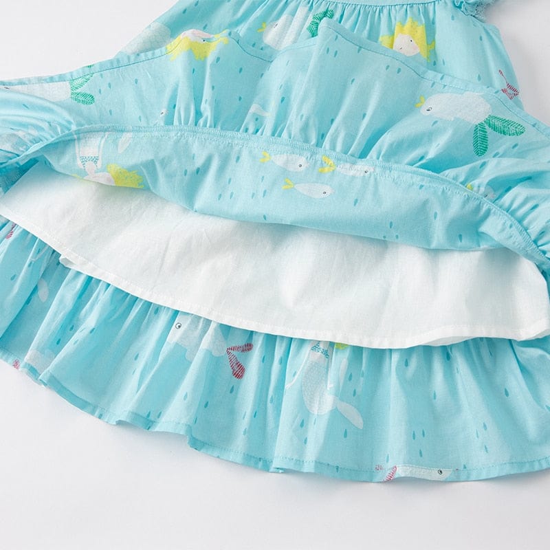 Fish Print Sleeveless Dresses