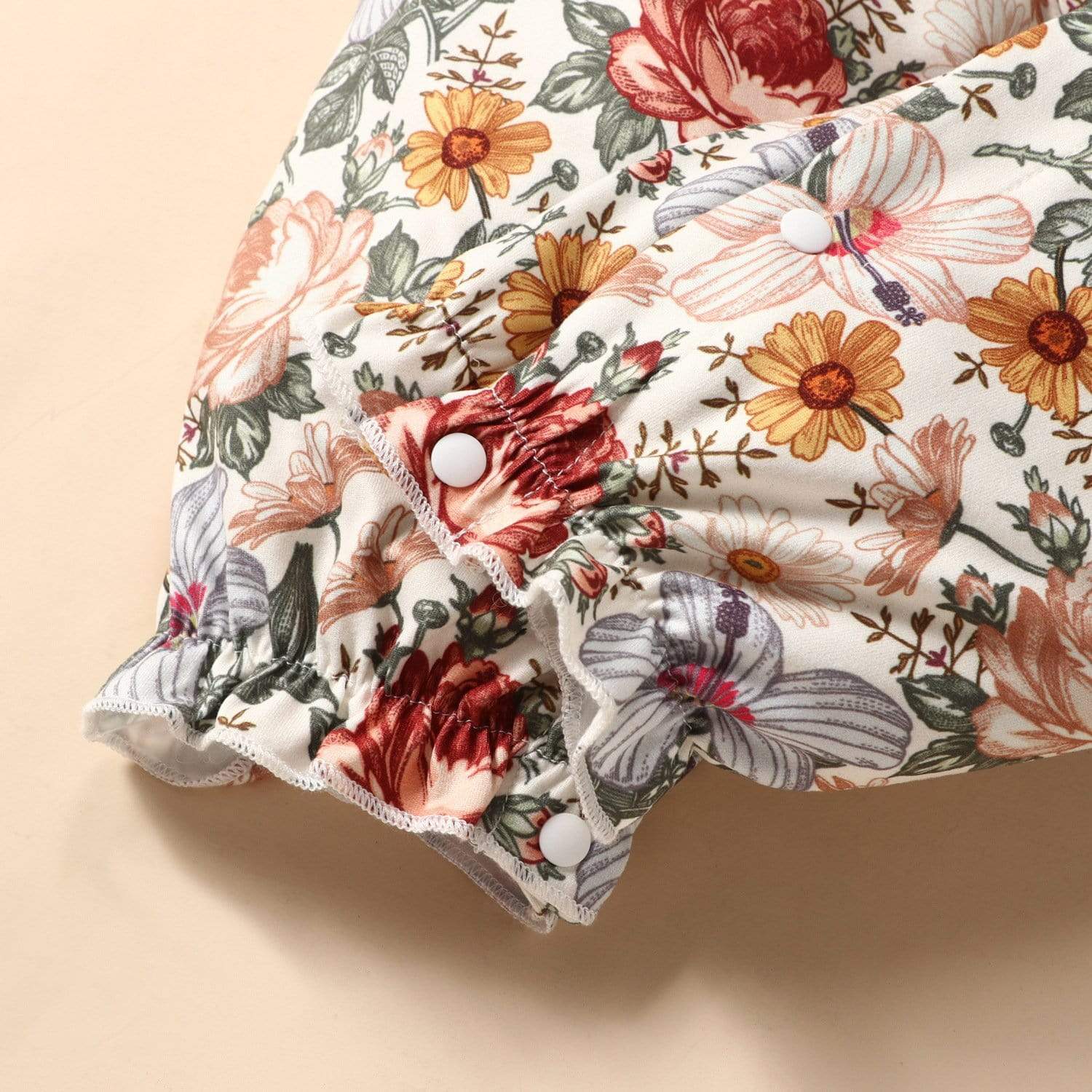 Girl's Clothing Flower Printed Lace Romper