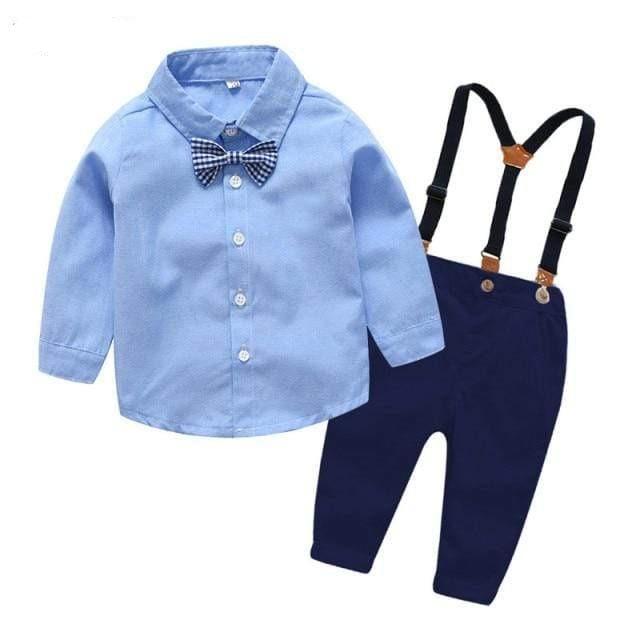 Boy's Clothing Blue / 3M Formal Suits Long Sleeve Shirt+Suspenders Outfit