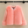 Pink / 24M Girls Fur Coat Elegant