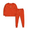 Orange / 2T (85-90cm) Kid Ribbed Fitted Pajamas