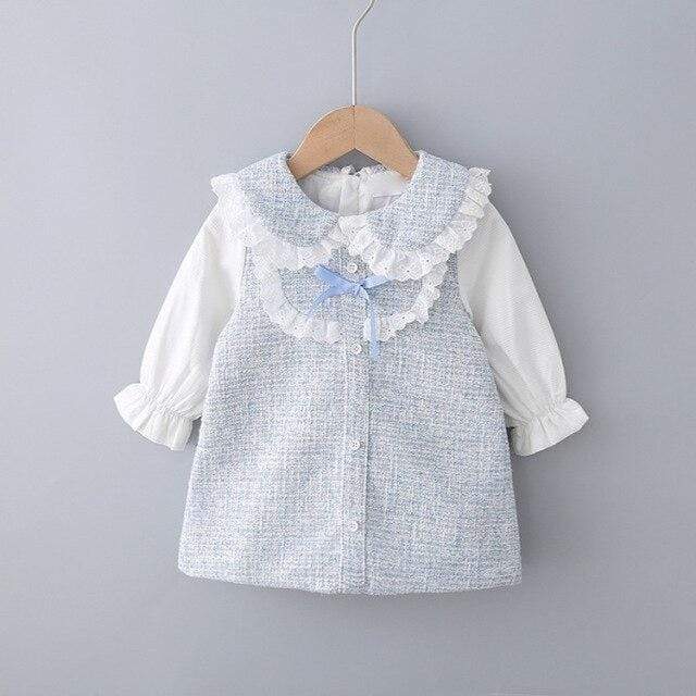 Girl's Clothing Light Blue / 12M Lace Collar Princess Dress