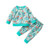 C / 12M Leaves and Flower Printed Pattern Pullover and Pants