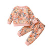 D / 4T Leaves and Flower Printed Pattern Pullover and Pants