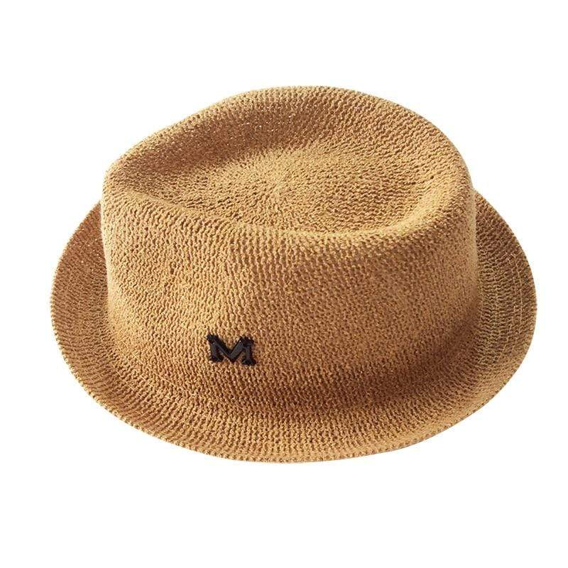Boy's Clothing khaki Letter M Straw Cap