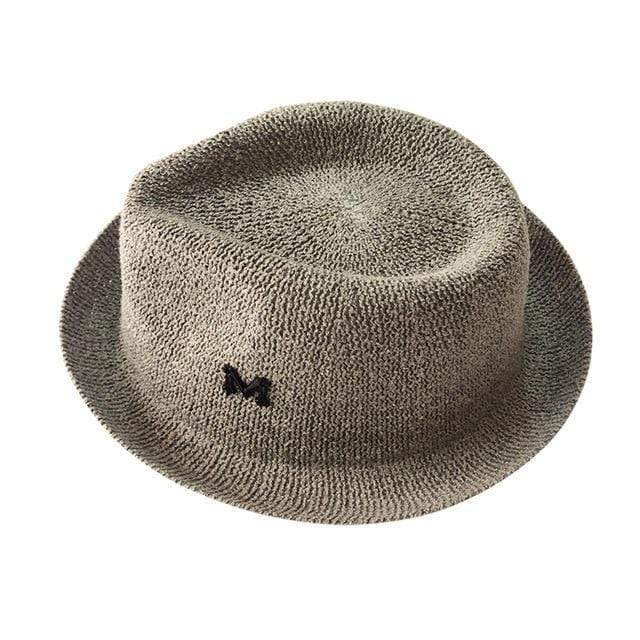 Boy's Clothing GRAY Letter M Straw Cap