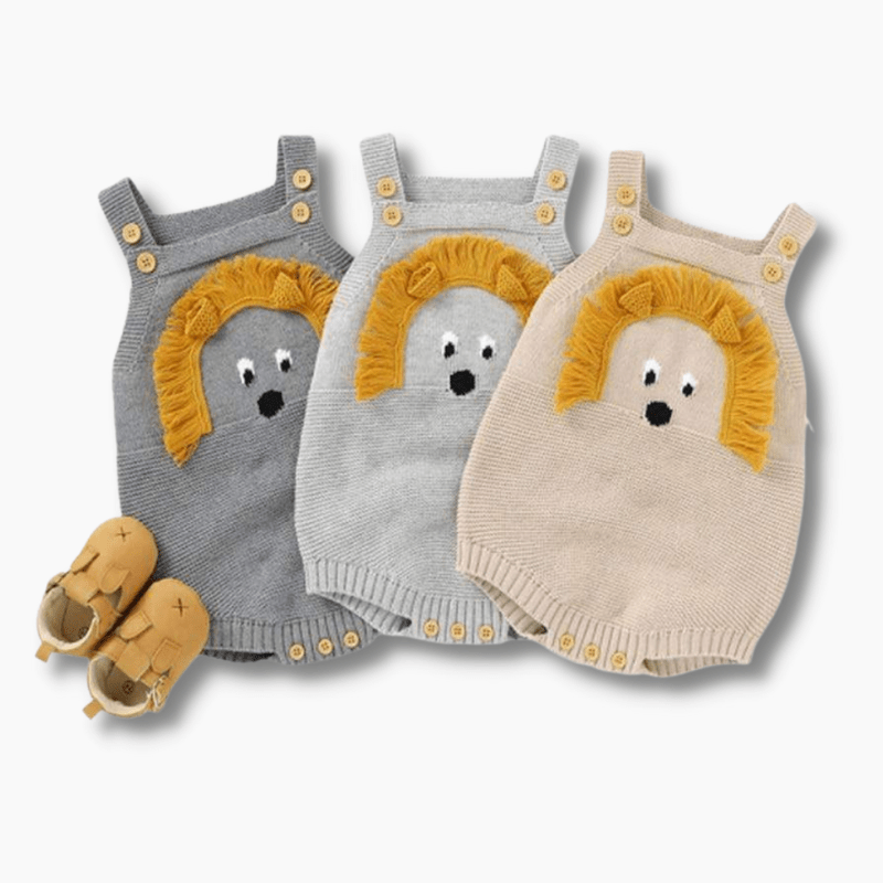 Lion Knitted Baby Romper