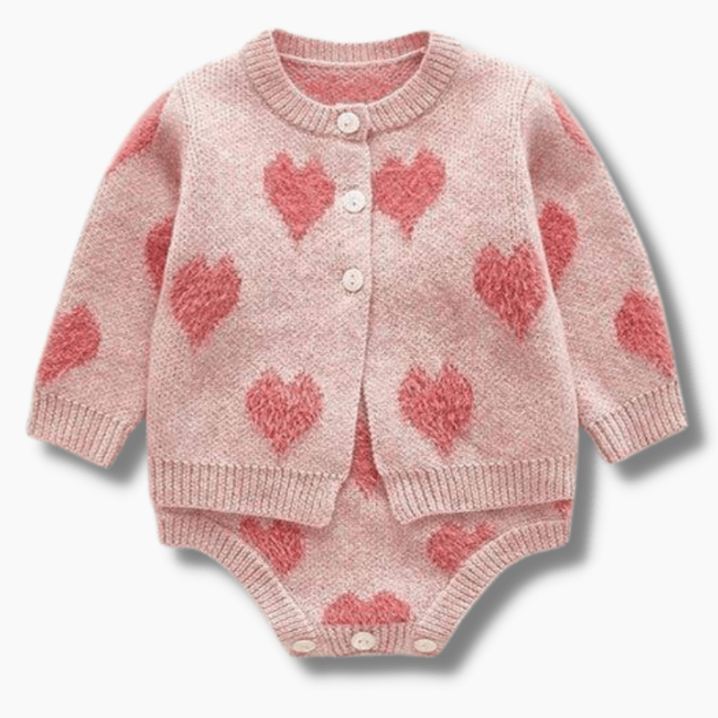 Girl's Clothing Love Print Sweater Set