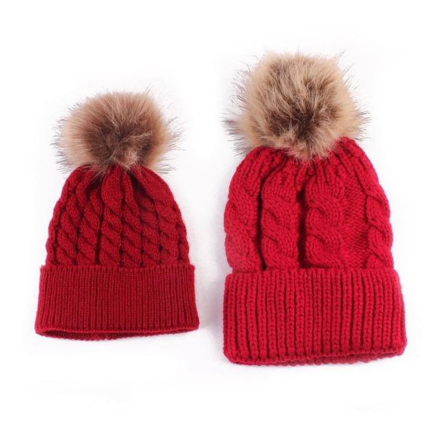 Accessories Red Mom & Baby Matching Beanies