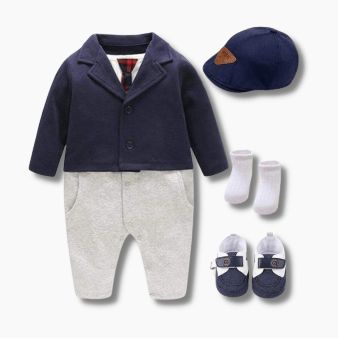 Boy's Clothing Navy Smart Romper Outfit