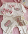 pink / XL  12-18months(73) Newborn Crown Baby Gift Set