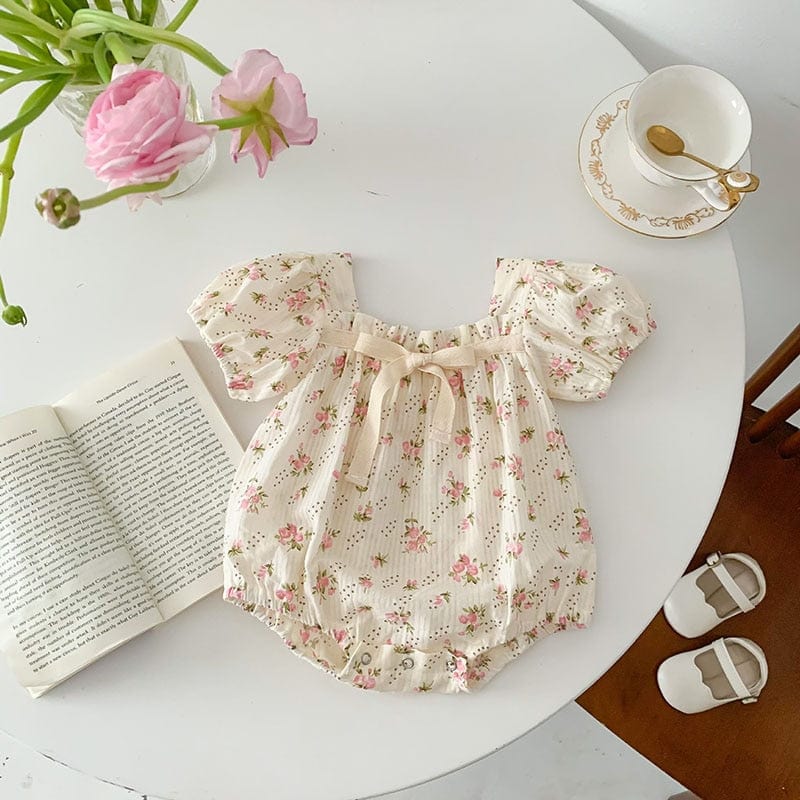 floral / 3-6m / CN One Piece Short Sleeve
