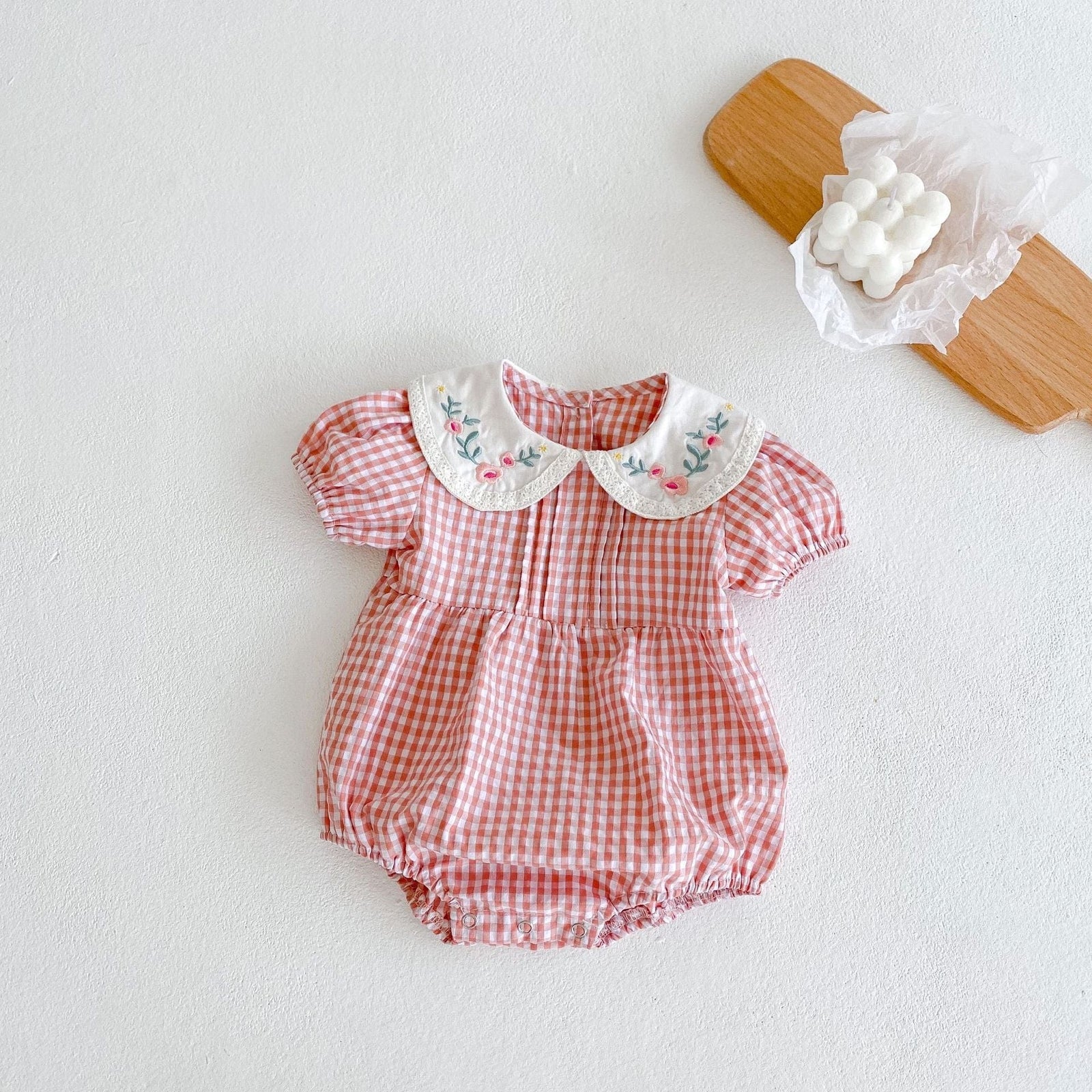 Pink Plaid Romper