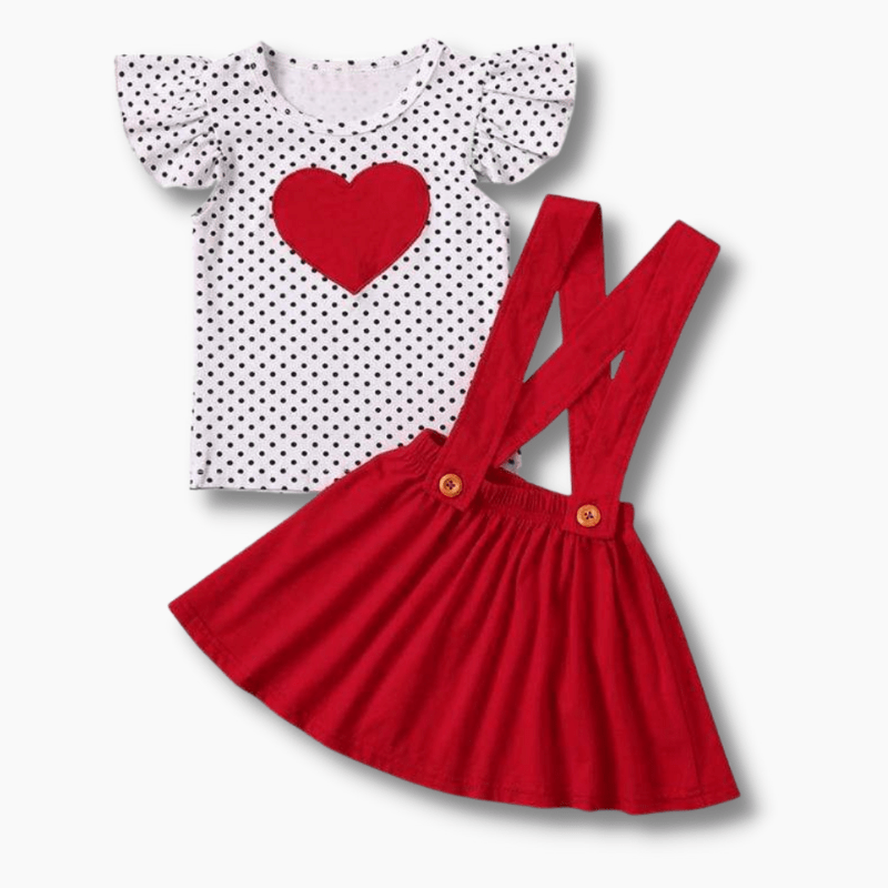 Girl's Clothing Polka Dot Heart Outfit