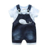 1125 / 3M printed t-shirt with demin overalls