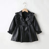 Girl&#39;s Clothing black / 7T PU Leather Fashion Leather Dresses