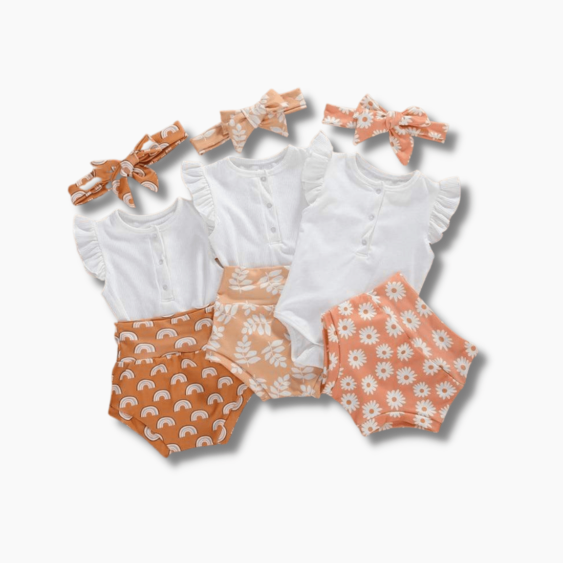 Girl's Clothing Ruffles Sleeve Romper Outfit