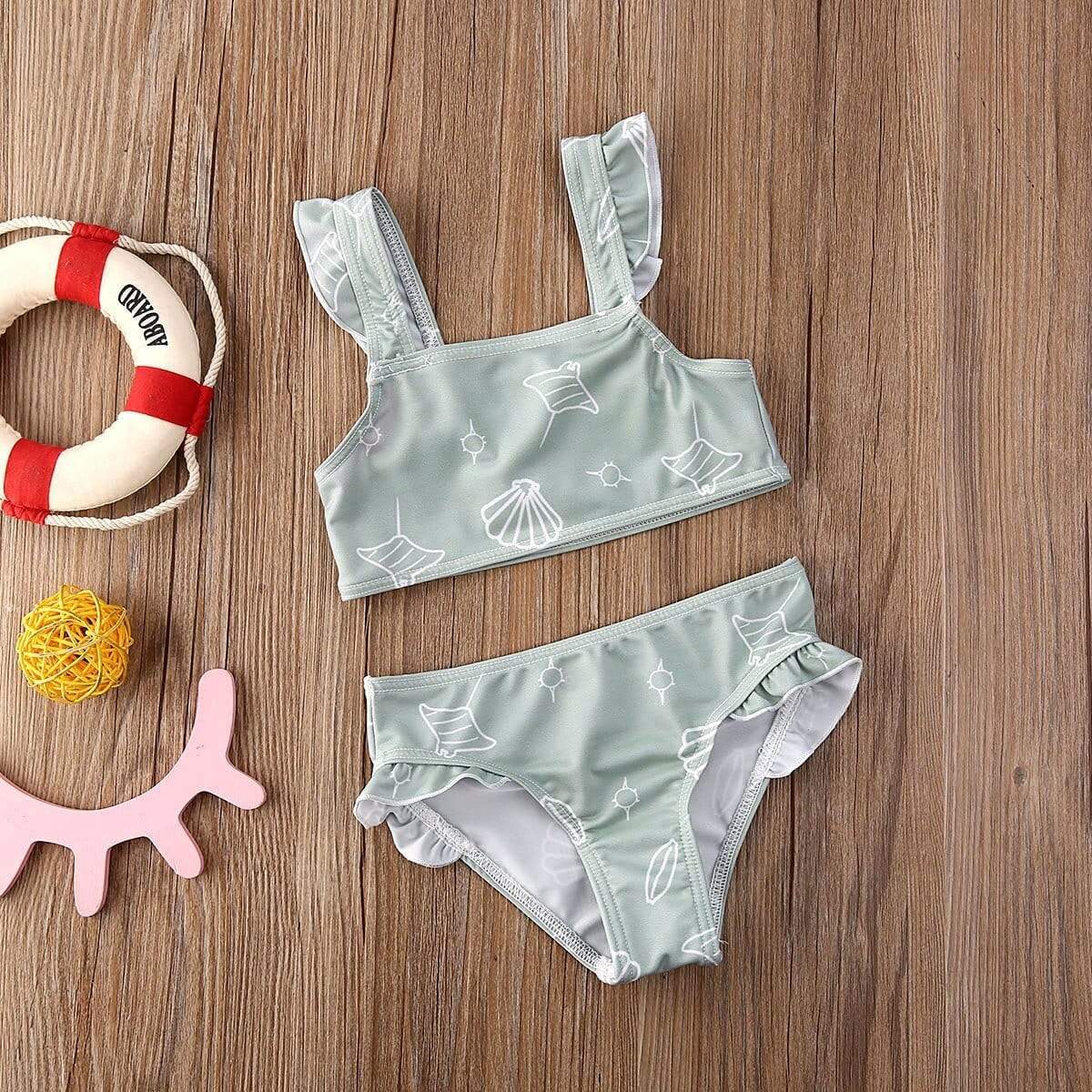 Girl's Clothing Seashell Print Swimwear