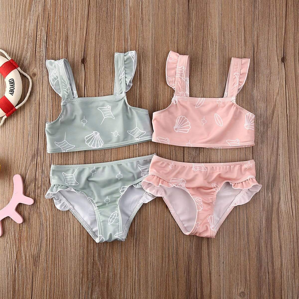 Girl's Clothing Seashell Print Swimwear